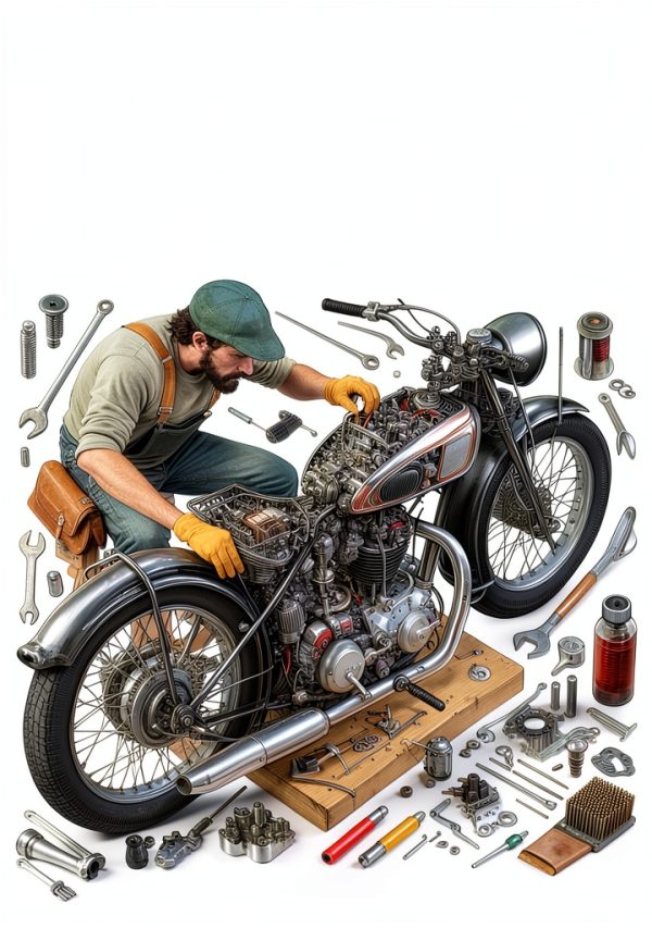 Motorcycle Repair Handbook Kindle Edition 379-Page Print Replica-0