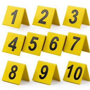 Garneck 10pcs Double-Sided Table Number Tents 1-10 Reusable Evidence Markers for Weddings Parties and Crime Scene Decor Acrylic Table Numbers for Easy Visibility-0