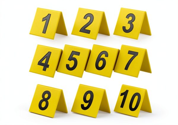 Garneck 10pcs Double-Sided Table Number Tents 1-10 Reusable Evidence Markers for Weddings Parties and Crime Scene Decor Acrylic Table Numbers for Easy Visibility-0