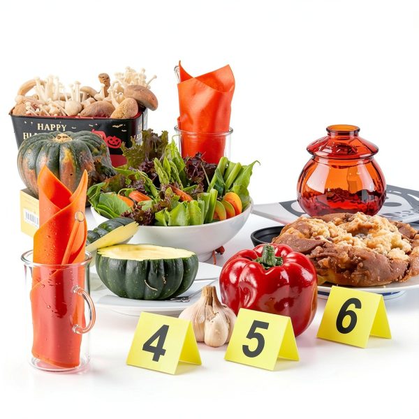Garneck 10pcs Double-Sided Table Number Tents 1-10 Reusable Evidence Markers for Weddings Parties and Crime Scene Decor Acrylic Table Numbers for Easy Visibility-2