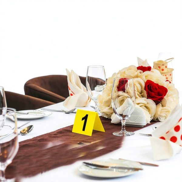 Garneck 10pcs Double-Sided Table Number Tents 1-10 Reusable Evidence Markers for Weddings Parties and Crime Scene Decor Acrylic Table Numbers for Easy Visibility-6