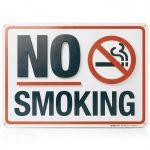 No Smoking Red Border with Symbol Sign, 10x14 Inches, Rust Free .040 Aluminum, Fade Resistant, Made in USA-0