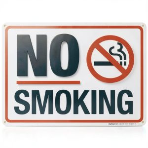 No Smoking Red Border with Symbol Sign, 10x14 Inches, Rust Free .040 Aluminum, Fade Resistant, Made in USA-0