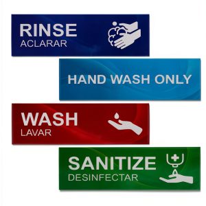 Wash Hands Sign Sticker 4 Pack Fyntave Sink Labels Red Green Blue-0